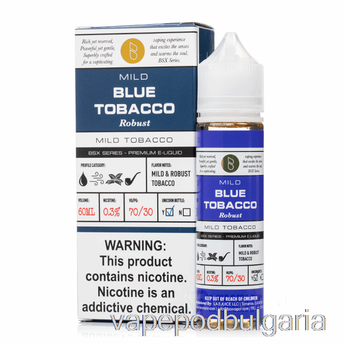 Vape 10000 Дръпки Blue Tobacco - Bsx Series - 60ml 6mg